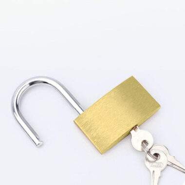 brass painted keyed padlock