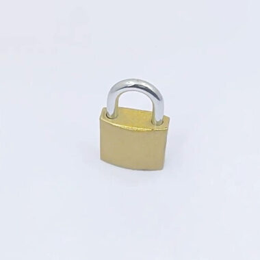 brass painted keyed padlock