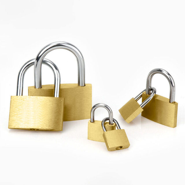 brass painted keyed padlock