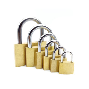 brass painted keyed padlock