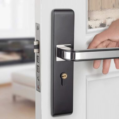 gray bedroom door handle lock