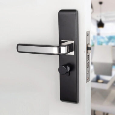 gray bedroom door handle lock