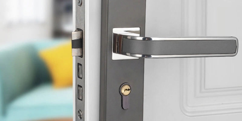 gray bedroom door handle lock