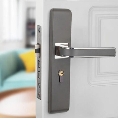 gray bedroom door handle lock