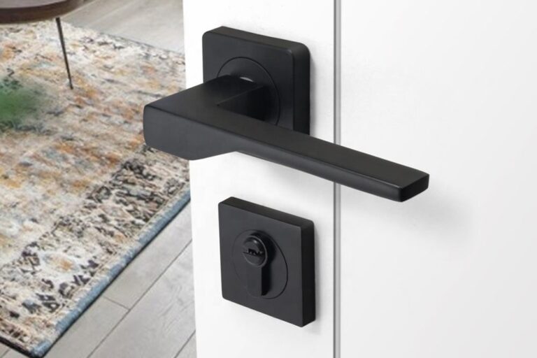 Yonfia A8232R10 Modern Matt Black Aluminium Bedroom Door Lock Handle Supplier (6) aluminium bedroom door lock