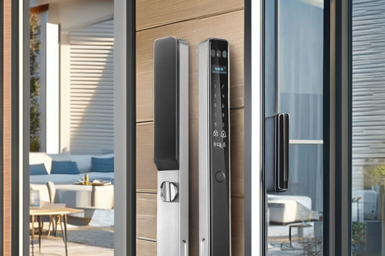 Fully Automatic Aluminum Wood Smart WiFi Security Lock (1) Biometric Smart Lock